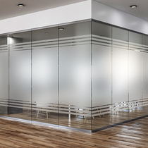 Frosted striped electrostatic glass adhesive film hollowed-out shutter toilet office No adhesive light transmission opaque window household paper
