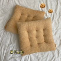 ins solid color thick plush wool cushion biscuit office student bench chair cushion Super Soft butt pad