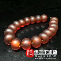 Antique antique old collection Natural round beads old glass bracelet Evil spirits frosted transport old beads Buddha beads hand string