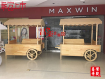 Shopping Mall indoor anticorrosive wood car display rack mobile cart milk tea car sales car solid wood flower snack car