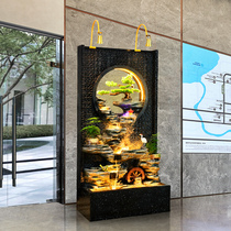 Water curtain wall flowing water large ornaments balcony living room office opening housewarming feng shui wheel Zhaocai rockery fish pond landscape