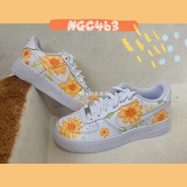  (Whale galaxy)Sunflower summer original hand-painted af1 sneakers custom handmade fee does not include shoes