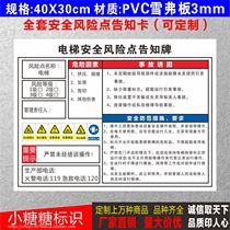 Elevator safety risk point notice board card when the heart falls squeeze collision mechanical injury warning sign sign