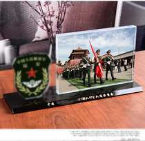 Creative Military Veteran souvenir making custom veteran party retired to send comrades Crystal photo frame ornaments