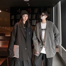 Couple jacket Mens autumn handsome fashion brand design sense small suit Korean version of the trend loose casual suit jacket