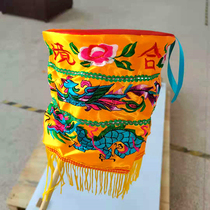 Taoist Supplies Bao Guay Satin Embroidery Baidou Accessories Dragon And Pineapple Huagai Decorative Trumpet lid