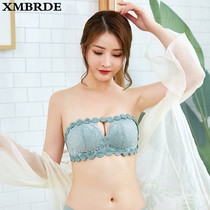 Japan summer thin strapless underwear Womens sense of beauty back small chest gathered non-slip bandeau invisible bra tide