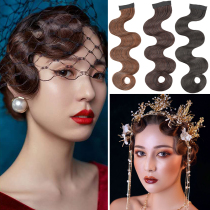 Costume wig Retro big wave cheongsam modeling studio Republic of China old Shanghai performance hand-pushed corrugated bangs hair piece