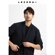 LEZORA pleated house home Japanese fabric autumn basic youth suit casual blazer men HP55