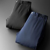 Winter thick warm white goose down anti-fouling waterproof business casual pants mens fashion wear down pants men