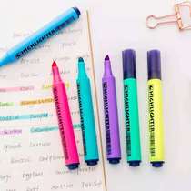 Runyue zebra highlighter solid color stroke key marker pen candy color flash marking cute cute cute