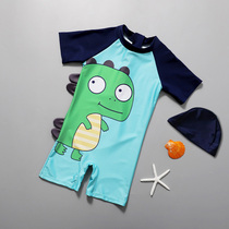 Childrens swimsuit Boy middle child Korean cartoon T-rex boy Infant baby one-piece sunscreen swimsuit