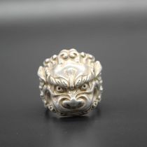 Antique miscellaneous collection antique imitation silver ring lion head ring crafts copper ring