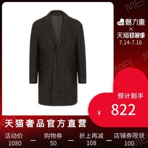 LIU * JO UOMO mixed black suit collar fashion crisp autumn and winter wool warm coat mens long coat