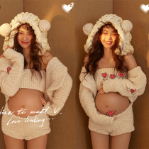 Maternity Photo Theme Clothing Photo Studio New Small Fresh Knitted Fashion Sweater Big Belly Mommy Art Photo Photography