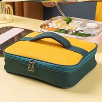 Primary School students flat insulated lunch box protective cover Hand bag students hand-held canvas childrens lunch bag