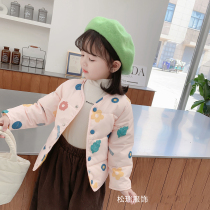 Childrens down clothes liner mid-child autumn and winter outside wearing warm jacket girl foreign air baby cardiovert anti-season clear cabin