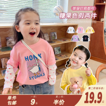  Kokimoli Forest Tang Girls long-sleeved T-shirt 21 autumn new childrens and womens baby loose round neck bottoming shirt