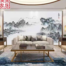 3D TV background wall wallpaper 8d three-dimensional landscape ink mural 5d modern simple living room sofa background Wall Wall