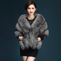 Shawl women Spring and Autumn Winter imitation fur fox hair silver fox cloak style European and American New thick stitching fashion shawl