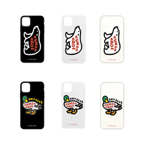 HUMAN MADE 12 11pro transparent phone case duck polar bear cartoon Protective Case Black