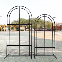 New wedding Wrought iron modeling stage background screen Round wedding cloth props Welcome area ornaments Window decoration