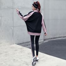 Sports fitness set female size 2021 new autumn and winter long sleeve loose yoga clothes running large size quick drying clothes