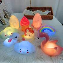 Luminous toy cartoon night light ins girl heart bedside lamp night market stall ring bedroom childrens gift
