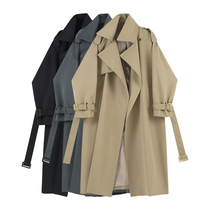 Long French trench coat womens coat autumn 2021 New loose lace English style temperament small man coat