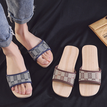 2020 Summer Tide Lovers Non-slip Home Wood Slippers Men No Paint Wood Footwear Shoes 