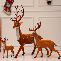 Christmas elk simulation deer ornaments Big couple plum blossom festival decoration scene layout accessories gift supplies