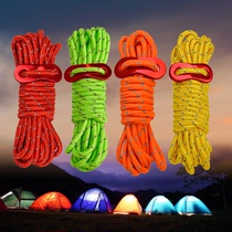 Outdoor tent reflective wind rope camping canopy WITH wind rope buckle FISHING umbrella rope THICK 4MM rope 4 packages