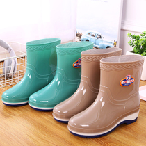 Short Barrel Rain Shoes Lady Anti Slip Abrasion Resistant Water Shoes Gush Warm Water Boots Comfort Waterproof Rubber Shoes Laubo Rain Boots