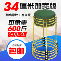 Widened enlarged light luxury round stool home hotel gold and silver chair fast food restaurant beauty salon casual stool many provinces