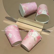 Cherry Blossom Cupcake Disposable single layer drinking paper cupcakes Home picnic Gathering camping cupcakes pink cupcakes 200ml
