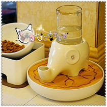 Elephant pet cat dog drinker drinking bowl anti-knock Garfield flat face Persian cat anti-wet chin ceramic bowl