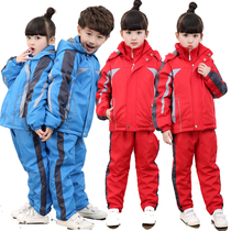 16 new kindergarten Garden clothes big high school uniforms for primary and secondary school students to keep warm and cold winter plus velvet charge cotton suit