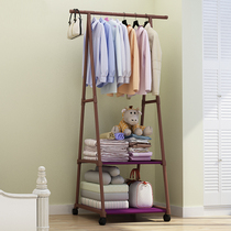 Simple coat rack floor hanging hanger Creative clothes rack bedroom shelf foyer storage rack removable