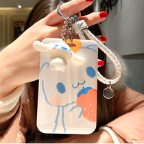 Big ear dog hanging neck card set animation cartoon access control citizen card student receiving card bus subway anti-lost rope card bag