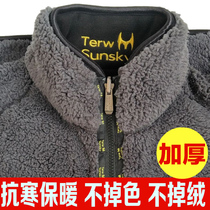 Mens thick double-sided velvet on both sides wear coral velvet autumn and winter warm assault jacket inner bolus fleece jacket men