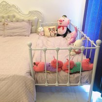 Simple Wrought iron childrens bed Widened single bed spliced king bed Sofa bed Male and female childrens princess bed High fence single bed