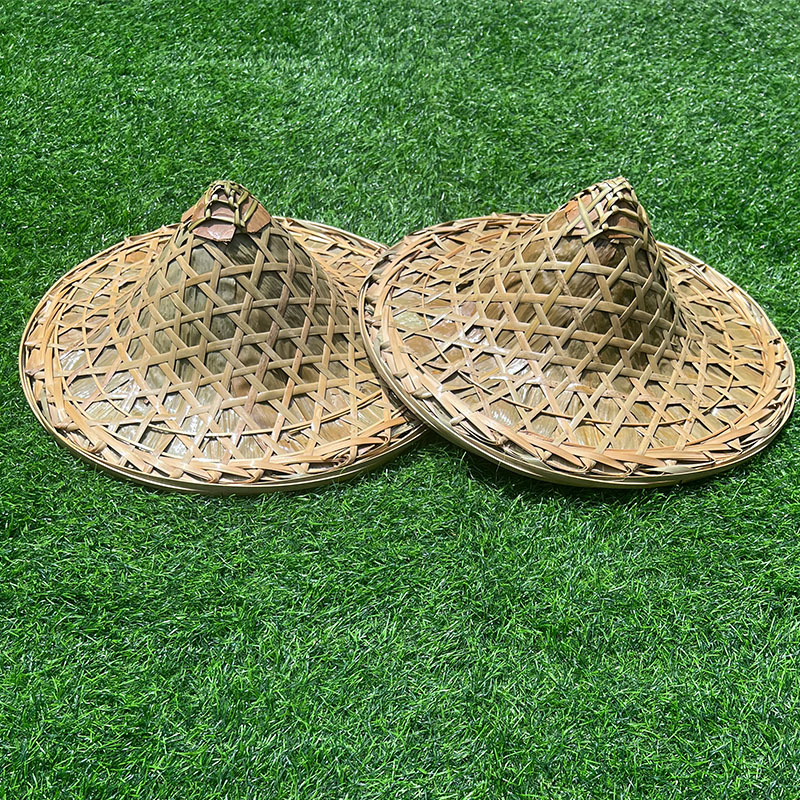 竹赤軍古代スタイルの竹帽子農民屋外サンシェードと防雨麦わら帽子大人と子供のためのダンスパフォーマンス小道具帽子