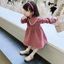 Girl autumn dress 2021 New Korean version of net red skirt foreign style female baby princess dress child Spring and Autumn Tide