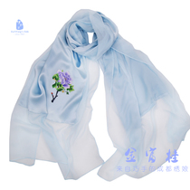 Chengdu characteristic Shu embroidered silk peony scarf shawl spring and autumn Joker cheongsam to send mother Foreign Affairs handmade gifts