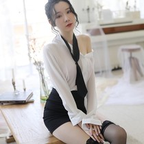 Sexy secretary outfit OL uniform temptation Professional suit Teacher outfit Nightclub anchor White shirt Fun bag hip skirt