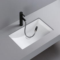 Bathroom dry area ceramic lower basin embedded square wash basin large size 22 inch 24 inch 350 wide