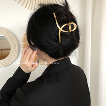 Large hairpin female French retro Korean ins temperament elegant metal back of the head grab clip shark clip hair ornament