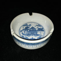 Bao Lao Jingdezhen Cultural Revolution old Factory porcelain Peoples Porcelain Factory Blue and white Wutong Bayonet small ashtray