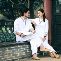 Kang Luya 2019 Yoga Suit Children's Zen Suit Parent-Child White Cotton and Hemp Zen Suit House Suit Men's and Women's Summer Suit