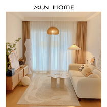 Curtains bedroom ins wind 2021 new living-room modern minimalist light lavish milk tea colour New Chinese suede cloth